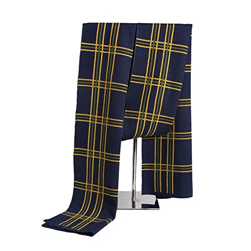 TongLingUSL Scarf for Men Reversible Elegant Classic Warm Cashmere Feel Soft Scarves for Fall Winter Plaid Scarves (Color : Yellow, Size : One Size)