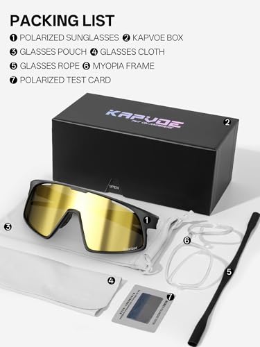 KAPVOE Polarized Cycling Glasses Men Women Sports Sunglasses for Mountain Bike Running Fishing Baseball K383 — view 6