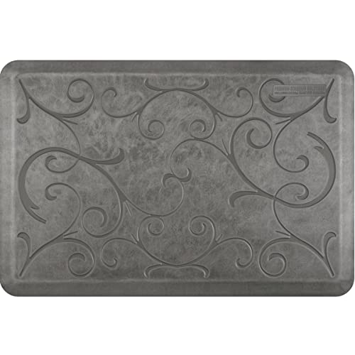 Wellnessmats Bella 3/4" Anti-Fatigue Comfort & Support Mat - Non-Slip, Durable (Silver Leaf, 36) #TOP11