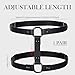 2 Rows Thigh Garters for Women, Black Leather Leg Harness Adjustable Garter Belt Elastic Thigh Ring Garter Punk Gothic Strap Body Chain Accessories Jewelry Harness for Leg Women Fashion