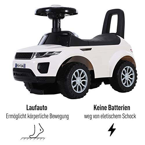 HOMCOM Kinderfahrzeug Rutschauto Lauflernhilfe mit Hupe Stauraum PP Weiß 62 x 28 x 41,5 cm - 5