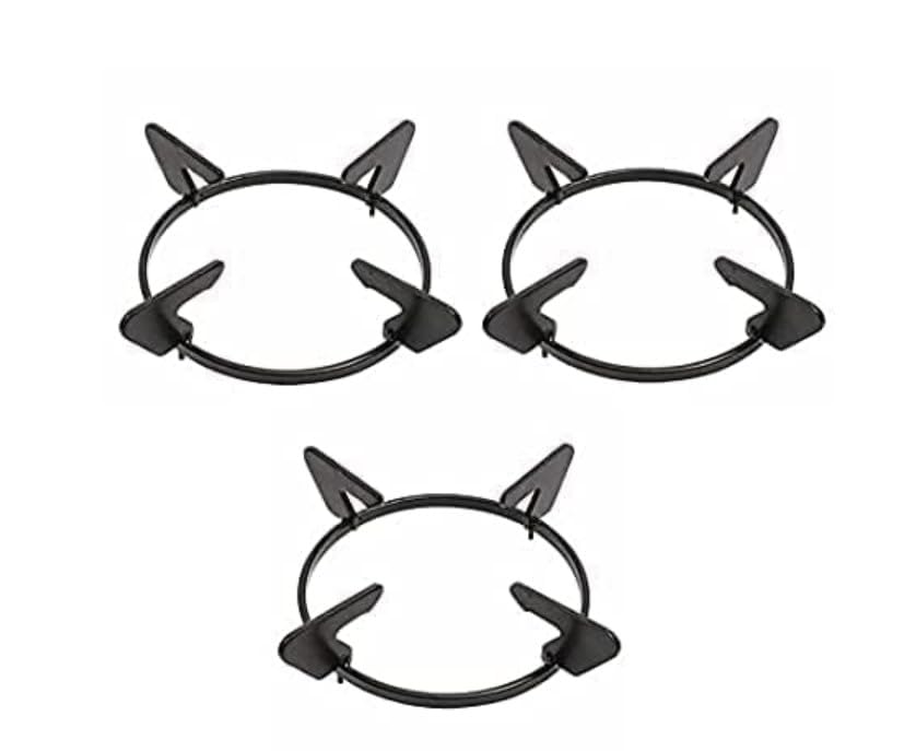 SARFI Burner Pan Support Appliance Knob for Gas Stove (Black Color) (Set of 3 Pieces)