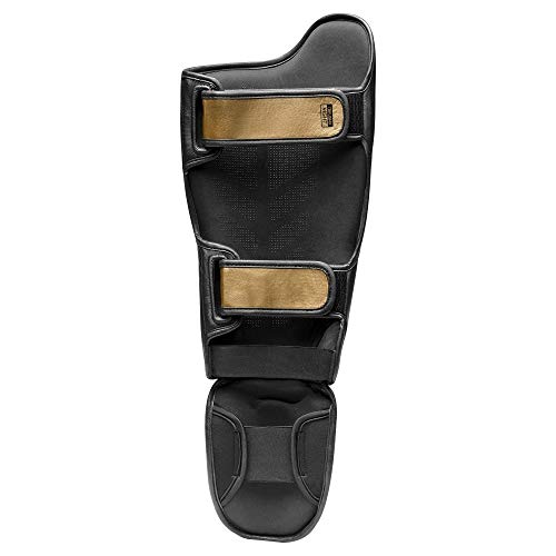 Hayabusa T3 Striking Shinguards - Black/Gold, Medium #TOP2