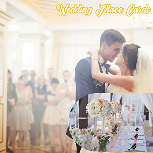 Chenkaiyang 100 Pcs Black Place Cards And Gold Pen For Weddings, Name Cards With Gold Foil Border For Table Setting Folded Table Tents Sign For Buffet Banquet Parties Events Celebrations #TOP3