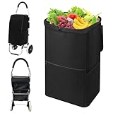 Bolsas Impermeables para Carro de Compras, Forro con Bolsillos de Malla, Bolsa Plegable