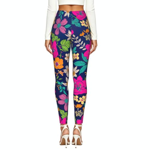 Leggings de compresión suaves con flores para entrenamiento de mujer 3