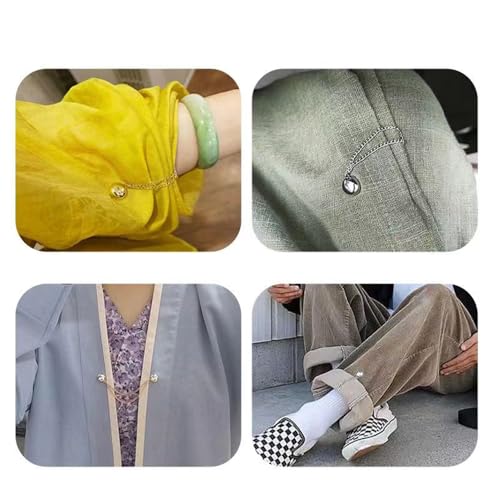 DraCra 3 Pack Magnet Clothing Pins Hijab Magnets with Decorative Metal Chain Magnetic Clothing Clips Magnetic Brooch Stay in Place for Scarf Muslim Sleeves Shirts Headscarf Shawl Cardigan Cuff Hem by DraCra - Used condition - Image 2