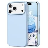 DOMAVER Case for iPhone 17 Pro 6.3'' Smooth Liquid Silicone Soft Gel Rubber Microfiber Lining Cushion Cover Shockproof Protective Phone Cases Compatible with iPhone 17 Pro - Light Blue