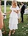 ZESICA Women's Summer Puff Sleeve Midi Dress 2026 Casual Flowy A Line Tiered Wedding Guest Beach Vacation Long Dresses White Medium