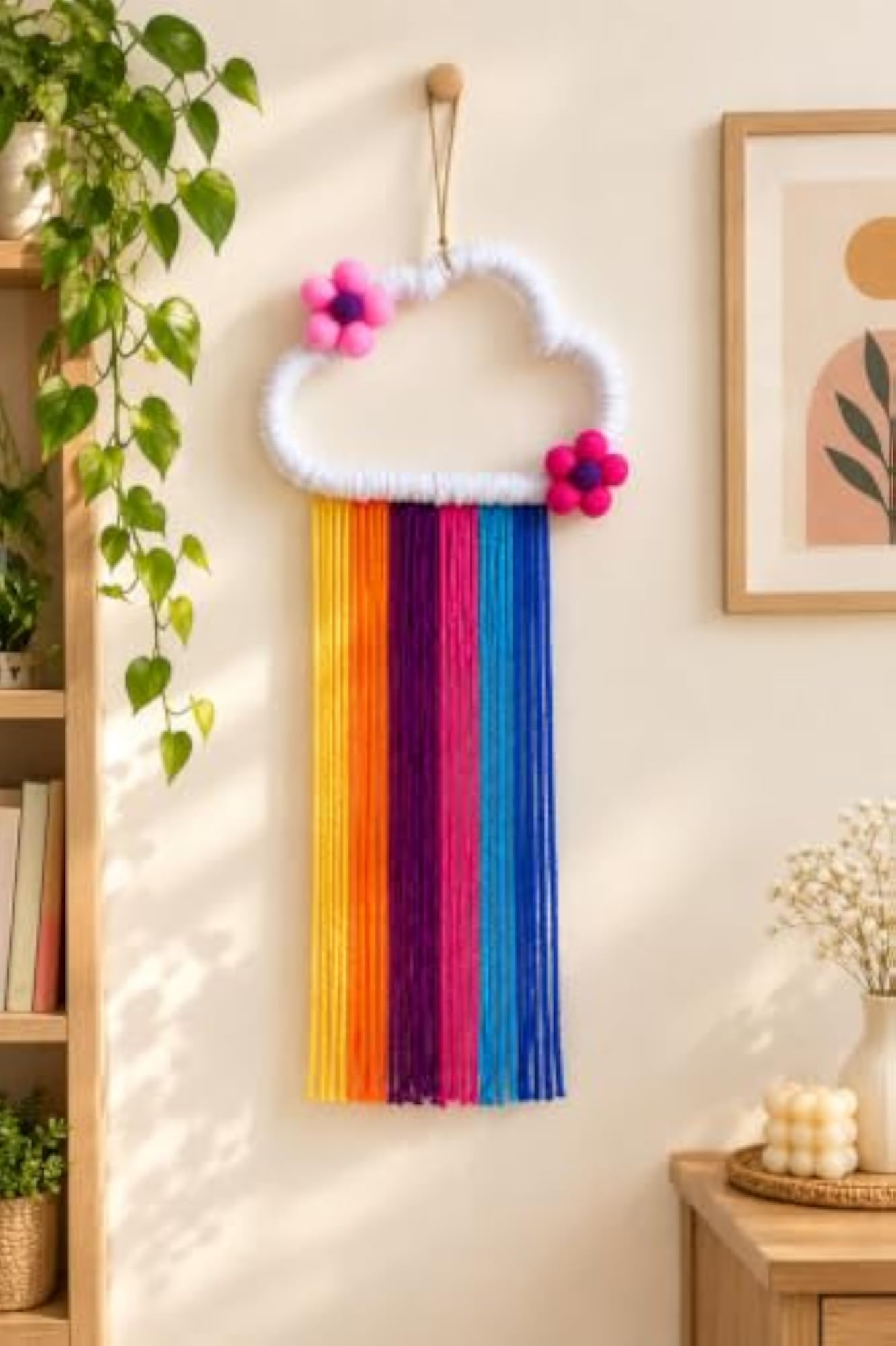 Rainbow Cloud Wall Hanger, Hair Accessories Organizer