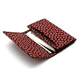 [印傳屋] 印伝 名刺入 カードケース 鹿革 漆 工芸品 マチ付き No.2501 ([13-002] 赤地-白漆 小桜)