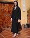 YAOHUOLE Arabic Thobe for Men Side Split Kaftan Long Gown Thobe with Pockets Mens Abaya Thobe Black M