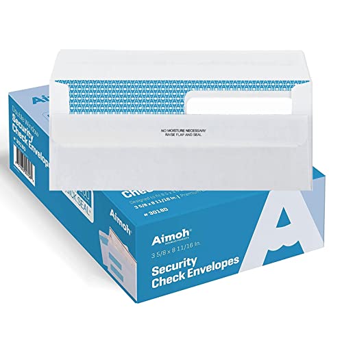500#8 Double Window Flip & Seal Security Envelopes - For Business Checks, Quickbooks & Quicken Checks, Size 3 5/8 X 8 11/16 Inches - Checks Fit Perfectly - Not For Invoices, 500 Count (30108) #TOP1