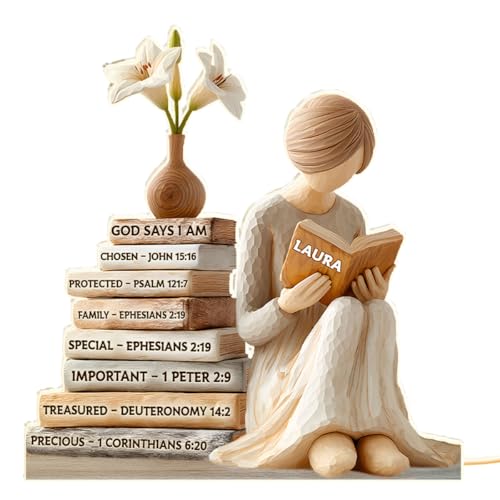 Famflair God Says I Am Personalized Light Box – Christian Inspirational LED Night Light Custom Scripture Gift Faith Decor