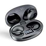 Open Ear Earbuds Lightweight Comfort Clip Wireless Earbuds Sweat Resistant Bluetooth Headphones Lightweight Sport Headphones for Workouts and Running with Dual Digital Display 44H Playtime IPX7