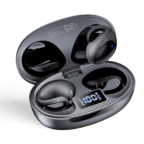 Hijoxp Wireless Earbuds Bluetooth 5.3 Earphones 50Hrs Playtime,Over-Ear with Earhook Sports Headphones IPX7 Waterproof HiFi Stereo Built-in Mic LED Digital Display for Running Workout, Black by Hijoxp - Used condition - CA$20.86