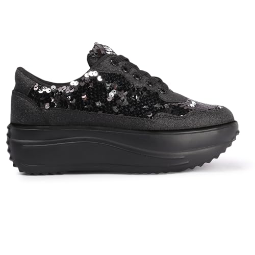 Image of Vendoz Women Casual High Heel Sneakers I Cushioned Insole I All Day Comfortable I Lightweight and Stylish Shoes for Girls CNV4026