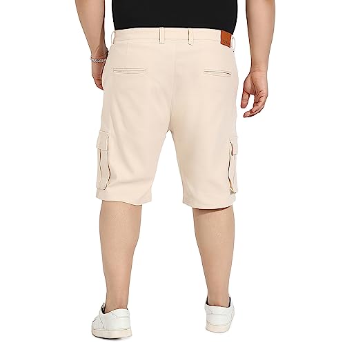 Image of Instafab Plus Men's Cargo Shorts for Casual Wear | 6 Pockets | Plus Size Fit | Button Closure | Cotton Poly Cargo Shorts Crafted with Comfort Fit for Everyday Wear