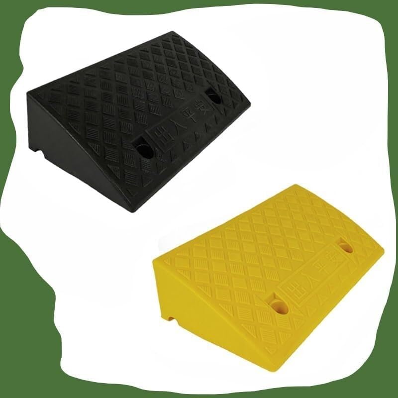 Rampe de trottoir en caoutchouc 50x50x18cm pour éviter les chocs sous châssis de voiture au garage