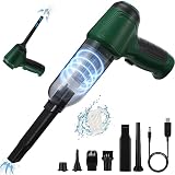icyant Mini-Handstaubsauger, 9000 Pa Kabelloser Autostaubsauger 3 in 1 Multifunktionale Kleiner Staubsauger 120W 2000mAh Gebührenpflichtig Vacuum Cleaner für Home Office Auto Tastatur Computer(Grün)
