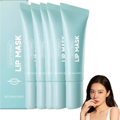 Mascarilla de labios calmante para preparar, refrescante máscara de labios exfoliante, cuida los labios rellenadores e hidratantes, fácil aplicación, ligera y no pegajosa. (5 unidades)