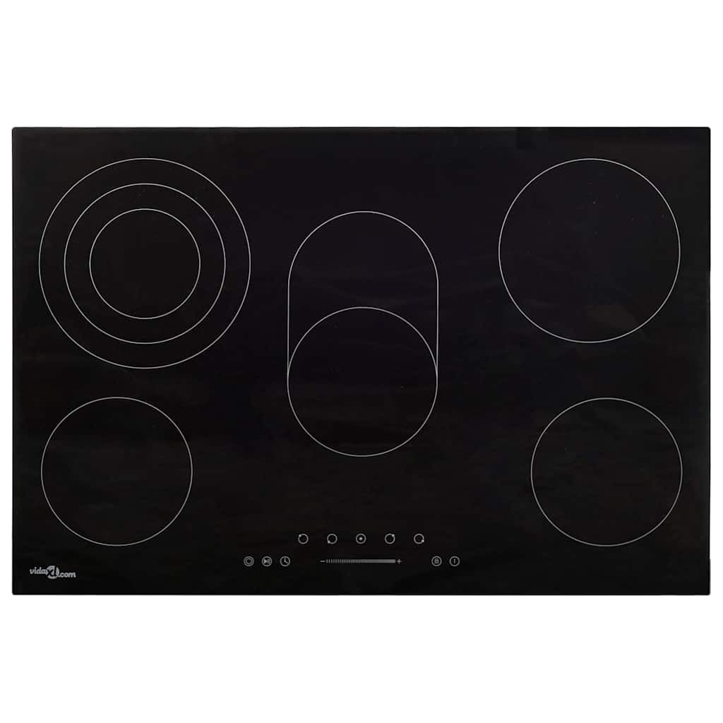 Płyta grzewcza ze szkła ceramicznego, 90 cm, wbudowana płyta kuchenna z 5 strefami grzewczymi TouchControl, 8500 W, samowystarczalna płyta elektryczna, czarna