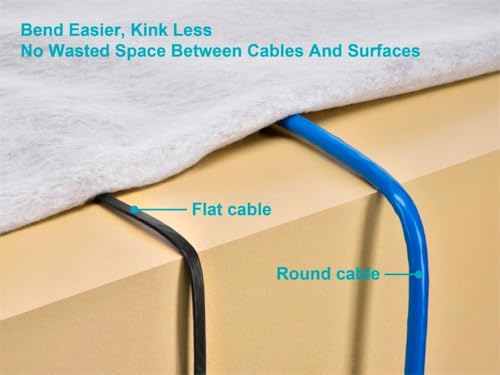 Cable Ethernet Monoprice Cat6A 2 pies plano negro miniatura 6
