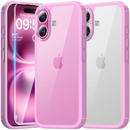 TAURI Cover per iPhone 16, Rosa Viola