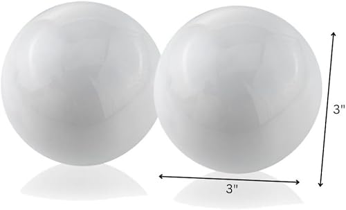 Miniatura 2 de Modern Day Accents 4393T Bola Blanco Esfera Blanca, Aluminio, Relleno, Bolas Decorativas Orbes, Decoración Moderna de Mesa, Bolas Decorativas para