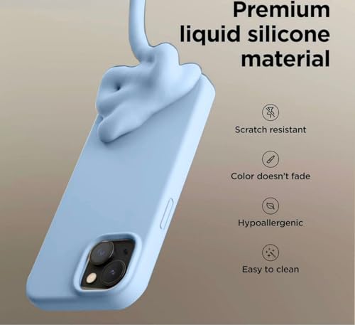 Image of Premium Liquid Silicone Case for iPhone 16 Pro - Slim Full Body Protective Back Cover with Soft Microfiber Lining, Anti-Slip Grip Scratch Resistant Phone Case (Blue)
