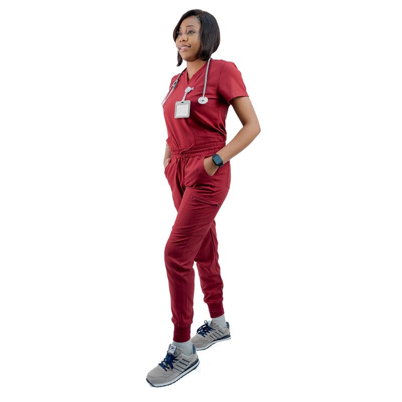 uniformsworldUniforms World Ava Scrubs Set for Women — Classic fit Top & Slim Jogging Pants, Yoga Waistband, 9 Pockets, Anti-Wrinkle