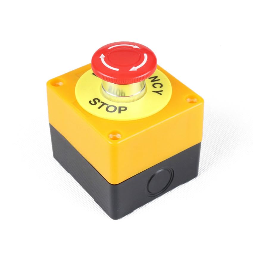 emergency stop switch push button nc element with box (switch push button)