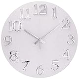 💦【Deko Wanduhr Groß Modern】 Glänzende arabische 3D-Ziffern und ein schlichtes Zifferblatt lassen die Wanduhr sehr designorientiert aussehen. Das weiße Ziffernblatt ist aus hochwertigem MDF-Material für lange Haltbarkeit gefertigt. Diese wanduhr groß modern hat einen einfachen und vielseitigen Stil, sehr geeignet für die Dekoration Wohnzimmer,Schlafzimmer,Küche, etc.