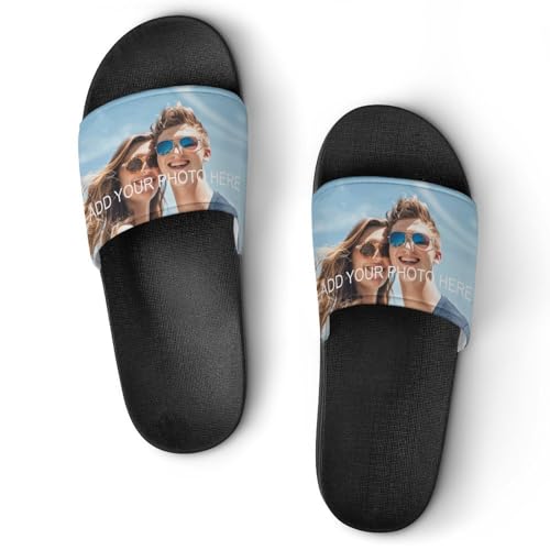 Jeireumteor Custom Slides Slippers Personalized Slippers Sandals Warm Slippers House Shoes Indoor Outdoor for Women Men Slippers With Name And Photo