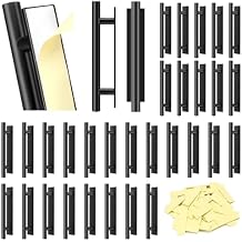 Self-Stick Push Pull Helper, 30 Pack Drawer Pulls ABS Plastic Adhesive Door Handles Peel and Stick Cabinet Handles for Kitchen Cabinet Sliding Door Furniture Black