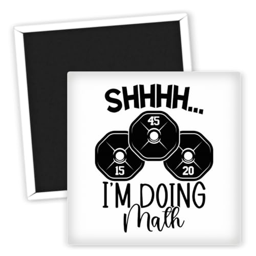 Shhh im Gym mache Mathe - Fitness Kühlschrankmagnet - Lustige Kühlschrankmagnete - Motivationsmagnete für Sport - Robuste und langlebige Fitness Magnete - Gym-Deko und Geschenkideen