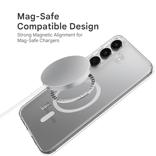 Image of Prolet Anti-Yellow Crystal Clear Hard Case Cover Compatible with Samsung Galaxy S26 with Magnetic Mag-Safe Wireless Charging Support, Shockproof Hard Back Cover (Transparent)