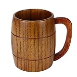 【Natürliches Material】 Dieser Bierkrug aus 100% natürlichem Dattelholz, mit einer klaren, leicht zu reinigenden Oberflächenstruktur und einer einzigartigen dunklen Holzmaserung. 