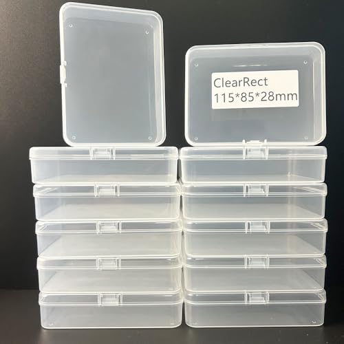 Image of 12 Pcs Clear Small Plastic Storage Containers with Lids, Ideal for Craft Supplies, Jewelry, Small Toys, Beads, Office & Household Organization