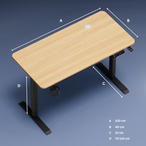 Image of Velocity Electric Height Adjustable Desk with one Piece Top | 80 Kg Weight Capacity | 5 Year Warranty | Sit-Stand Ergonomic Table | 3 Memory Preset
