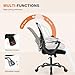 Sweetcrispy Home Office Managerial Executive Chair with Ergonomic Design, Mid-Back Mesh Swivel, Comfortable Lumbar Support, Comfy Arms for Bedroom,Study,Student
