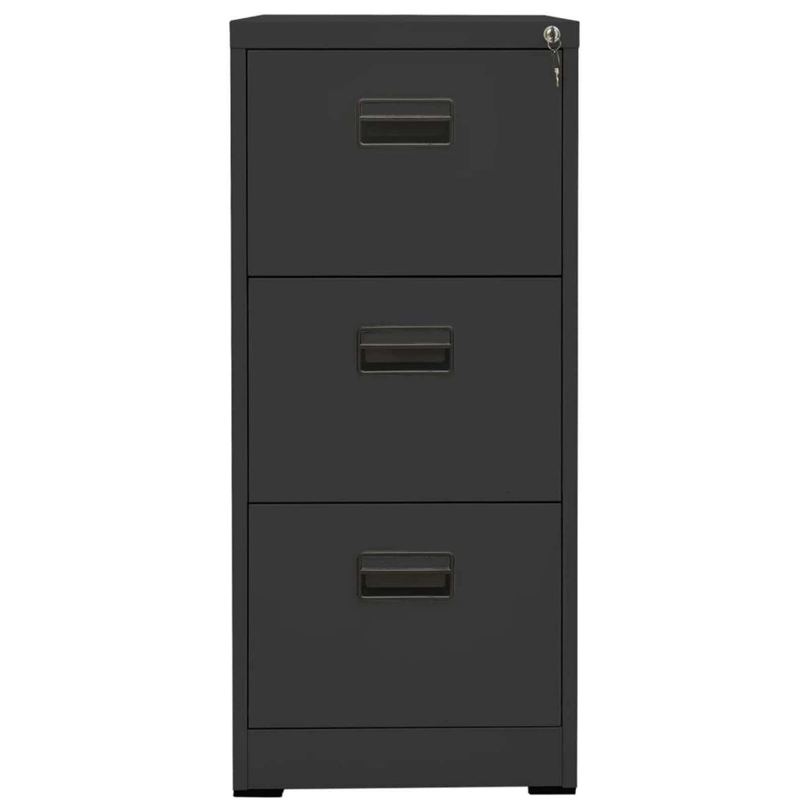 Schedario Antracite 46x62x102,5 cm in Acciaio,Cassettiera, Mobiletto da Ufficio con Serratura,Regolabile per Cartelle Sospese, Superficie Testurizzata, per Ufficio, Studio
