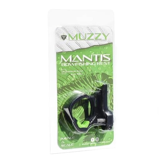Muzzy Mantis II Bowfishing Arrow Rest, Anodized Aluminum Frame, Full Containment Spring Loaded Trap Door, Black