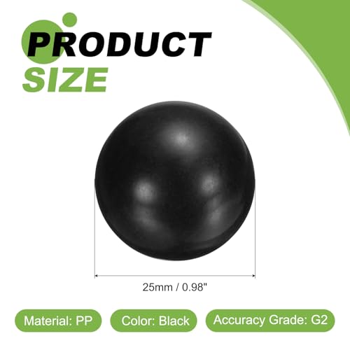QUARKZMAN 10 STK PP Kunststoff Lagerkugeln 25mm Solide Plastikkugeln G2 Präzision Polypropylen Mini Kugeln Schwarz