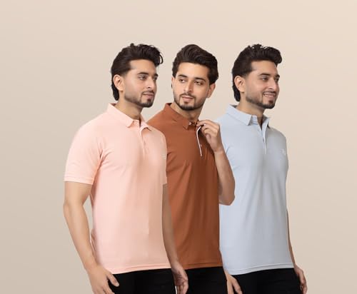 Image of OSCILLATE Summer Casual Wear Polycotton Polo Tshirt || Collared Neck Half Sleeve Solid T-Shirt for Men