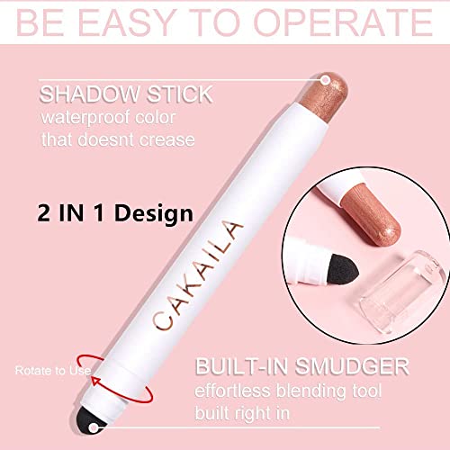 Go Ho Shimmer Cream-To-Powder Eyeshadow Stick,2 In 1 Eyeshadow Pencil Crayon Eye Brightener Stick,Smooth Easy To Color Waterproof,04 Taupe Shimmer #TOP2