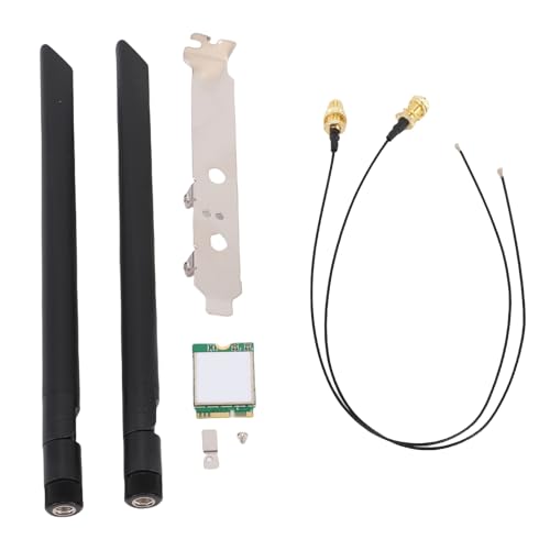 Yunseity Tarjeta de Red Inalámbrica WiFi 7, Adaptador M.2 para PC de Escritorio 5.4, Chipset RTL8922AE, 6338 Mbps en 2.4G+5G+6G, Banda compatible con Windows 10 y 11, Antena dual 8dBi miniatura 6