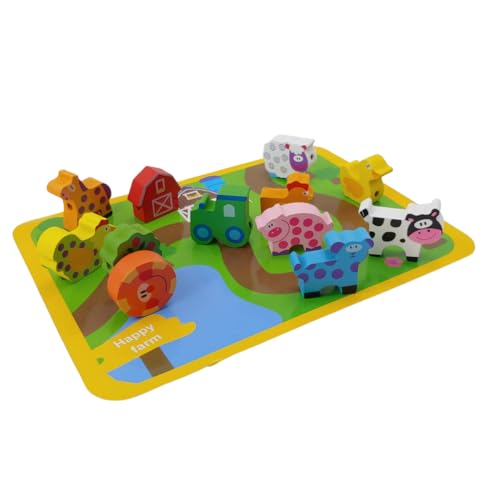 Brinquedo Educativo de Madeira Labirinto Fazenda Animal