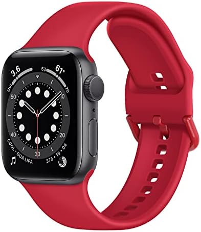 Anlinser Compatible with Apple Watch Strap 45mm 44mm 42mm 41mm 40mm 38mm, Soft Silicone Sport Waterproof Replacement Band Compatible with iWatch Series 8 7 6 5 4 3 2 1 SE (38mm/40mm/41mm, Black)