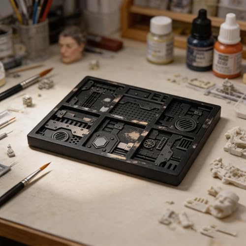Image of Dry Brush Palette for Miniature Painting 6 Texture Dry Brush Plate